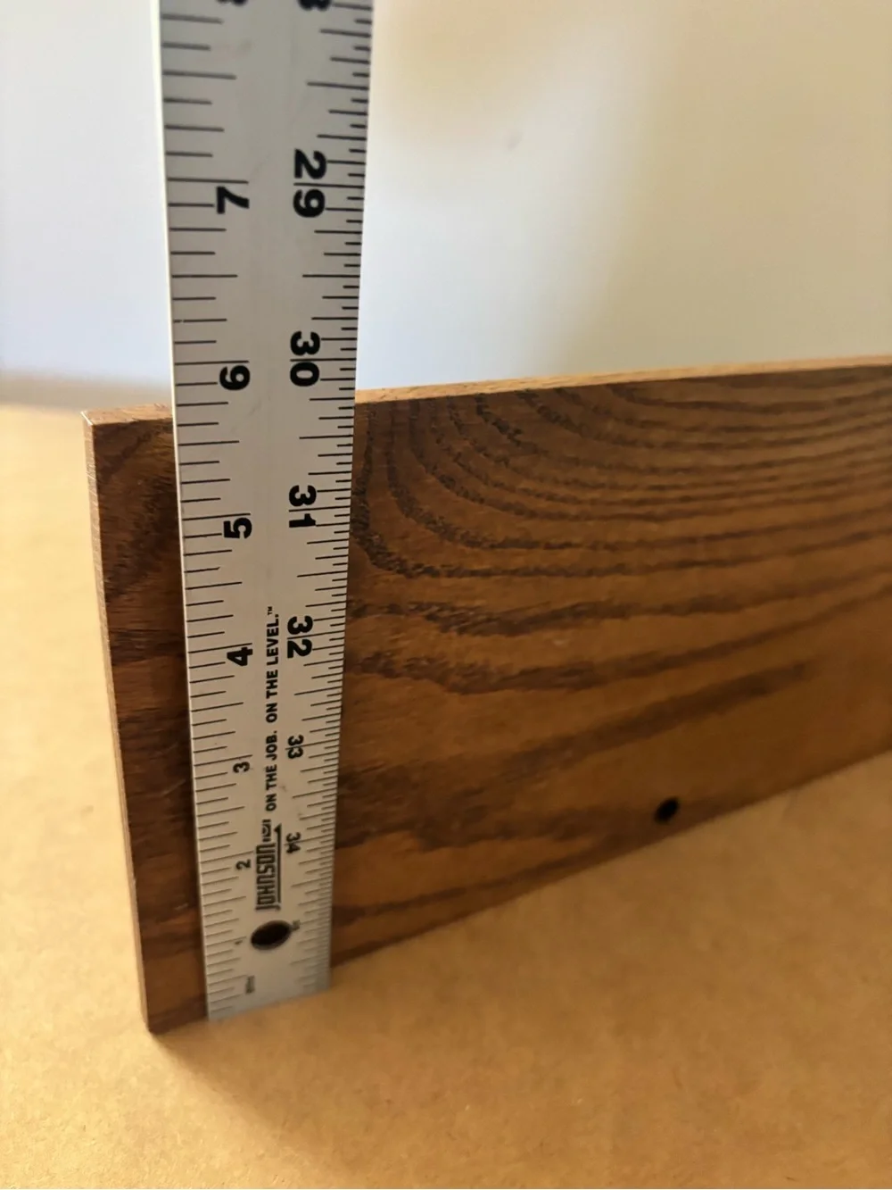 Hand Crafted Wall Display Shelf - Brown Wood
